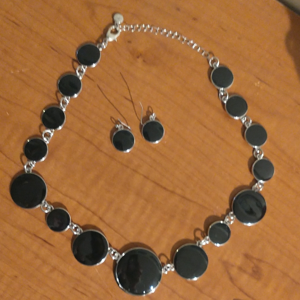 3/$10 Black and Silver Necklace and Earring Set